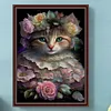 Diamond Painting -DIY Round Drill Flower Cat