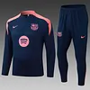 Joyfball 2025/2026 Barcelona Half-Pull Training Suit Royal Blue Football Shirt 1:1 Thai Quality