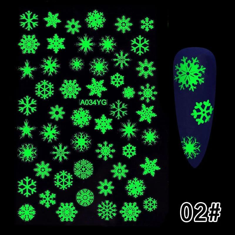Nail Stickers Back Glue Fluorescent Light Halloween Party Designs  Nail Decal Decoration Tips For Beauty Salons-Nail Inspo