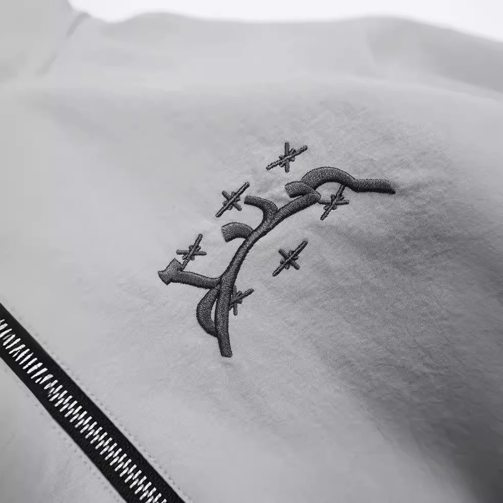 Nigikala Nigikala Tide Street Windbreaker Embroidery Windproof Jacket Zipper Jacket ()