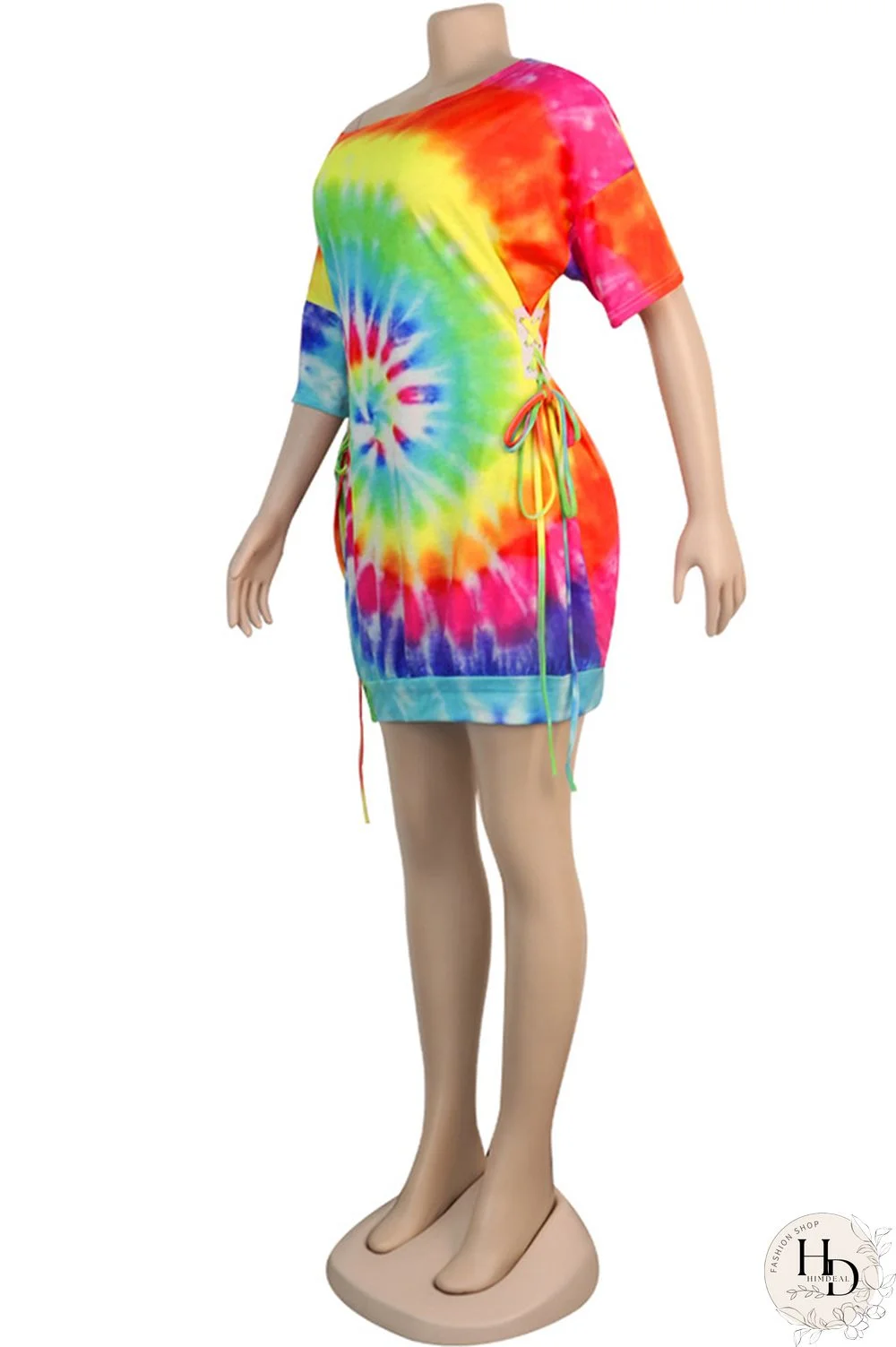 purple Fashion Sexy Patchwork Print bandage One word collar Hip skirt Dresses