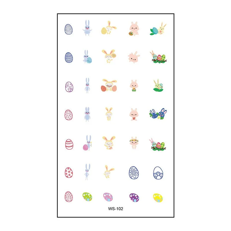 Cross-border creative cartoon waterproof sweat egg child cute rabbit egg tattoo sticker Easter tattoo sticker