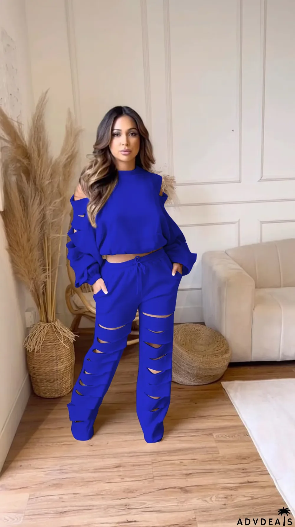 Casual Suit Ripped Fashionable Tracksuit