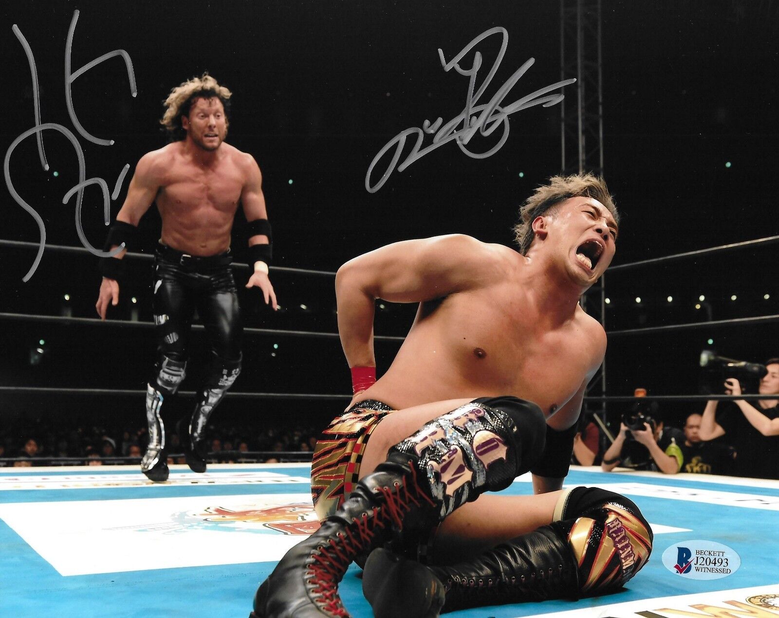 Kazuchika Okada Kenny Omega Signed 8x10 Photo Poster painting BAS COA New Japan Pro Wrestling 3