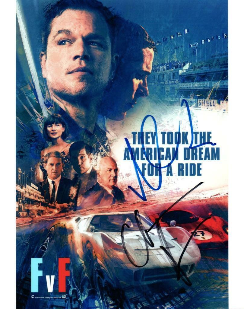 Christian Bale Matt Damon autographed 8x10 Photo Poster painting signed Picture Very Nice + COA