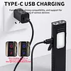 Rechargeable Flashlight with Buzzer Magnetic Work Light Torch for Emergency Use