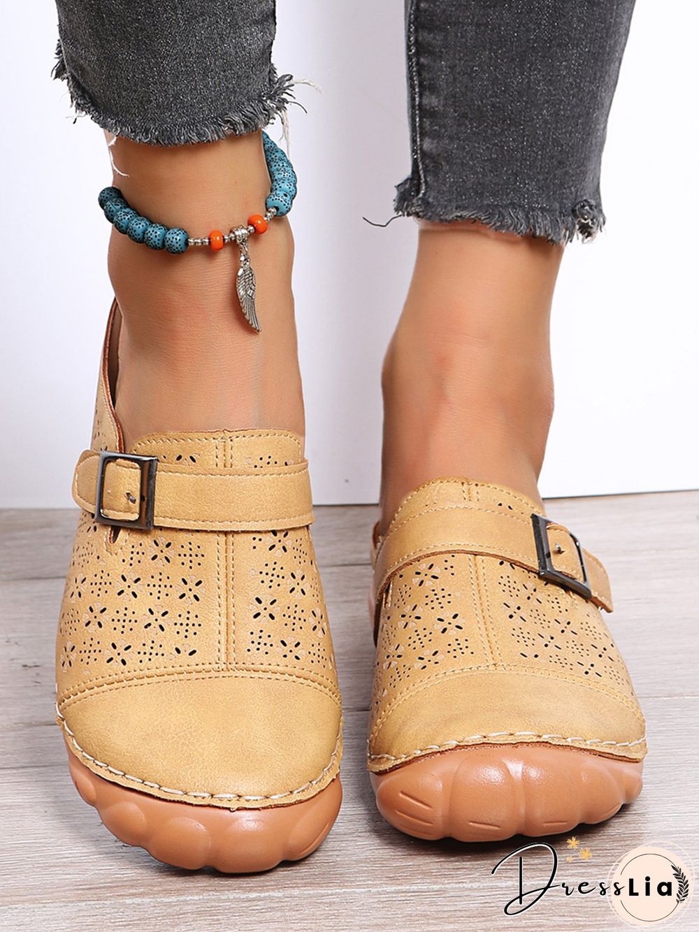 Floral Cutout Breathable Casual Comfort Mules