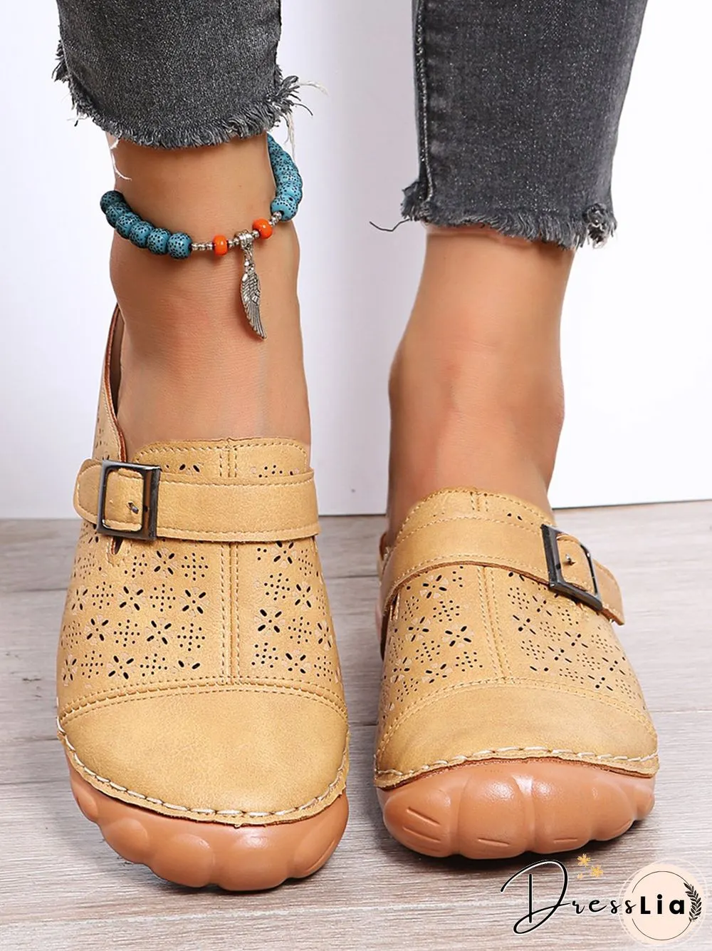 Floral Cutout Breathable Casual Comfort Mules