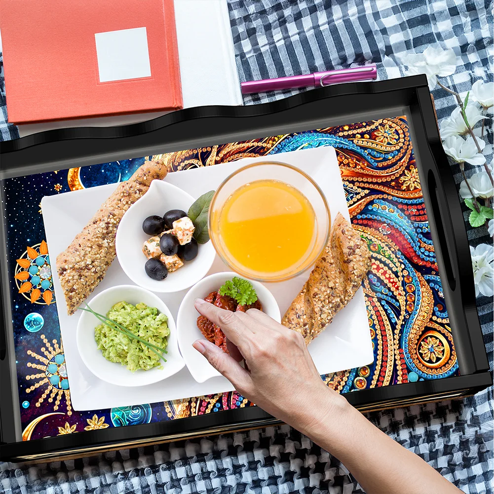 DIY Acrylic Lion 5D Diamond Painting Serving Tray Art Craft for Home Decoration