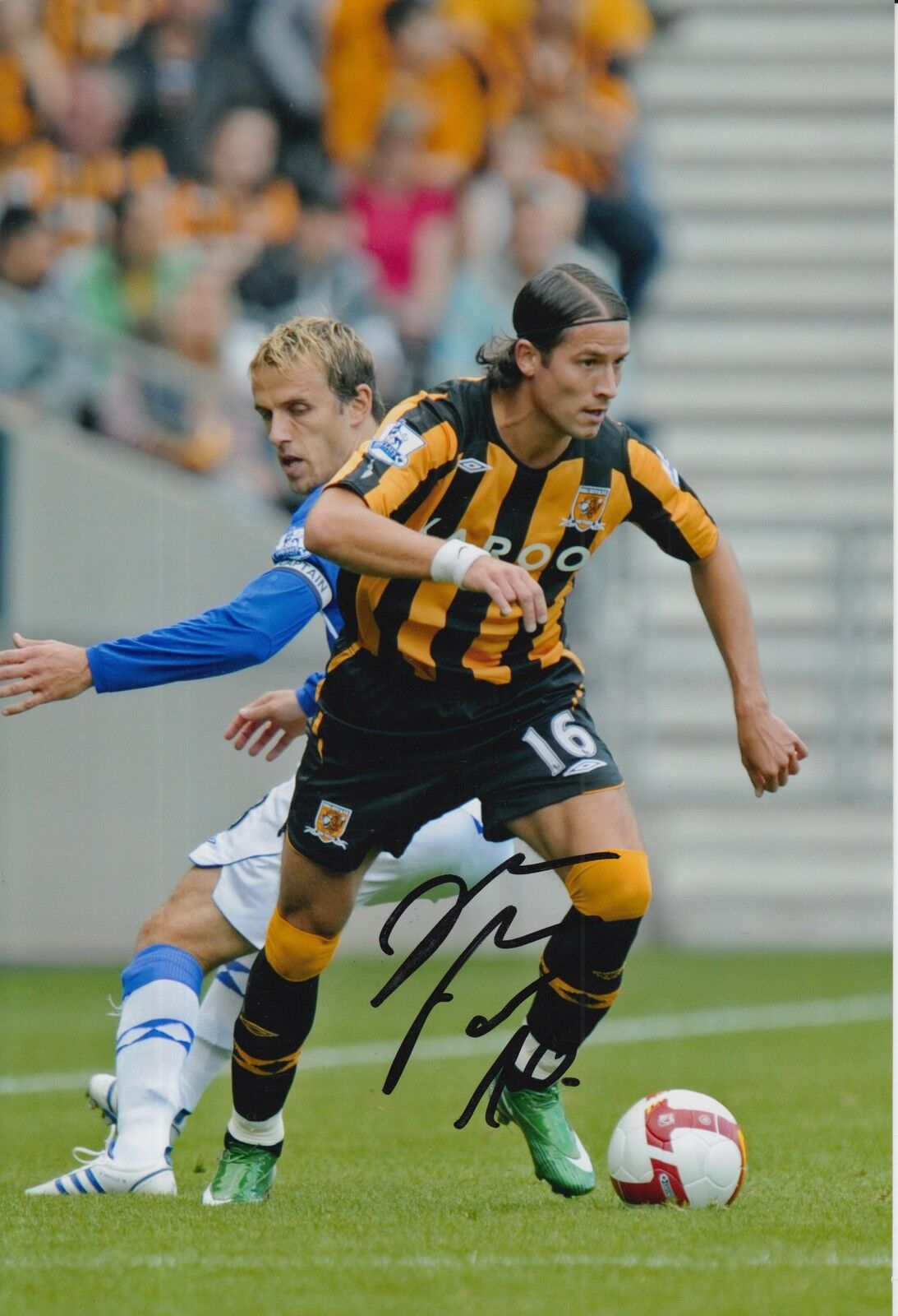 HULL CITY HAND SIGNED PETER HALMOSI 12X8 Photo Poster painting.