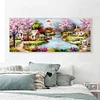 (100*50cm)Garden House Bridge Crane - Full Round Drill Diamond Painting