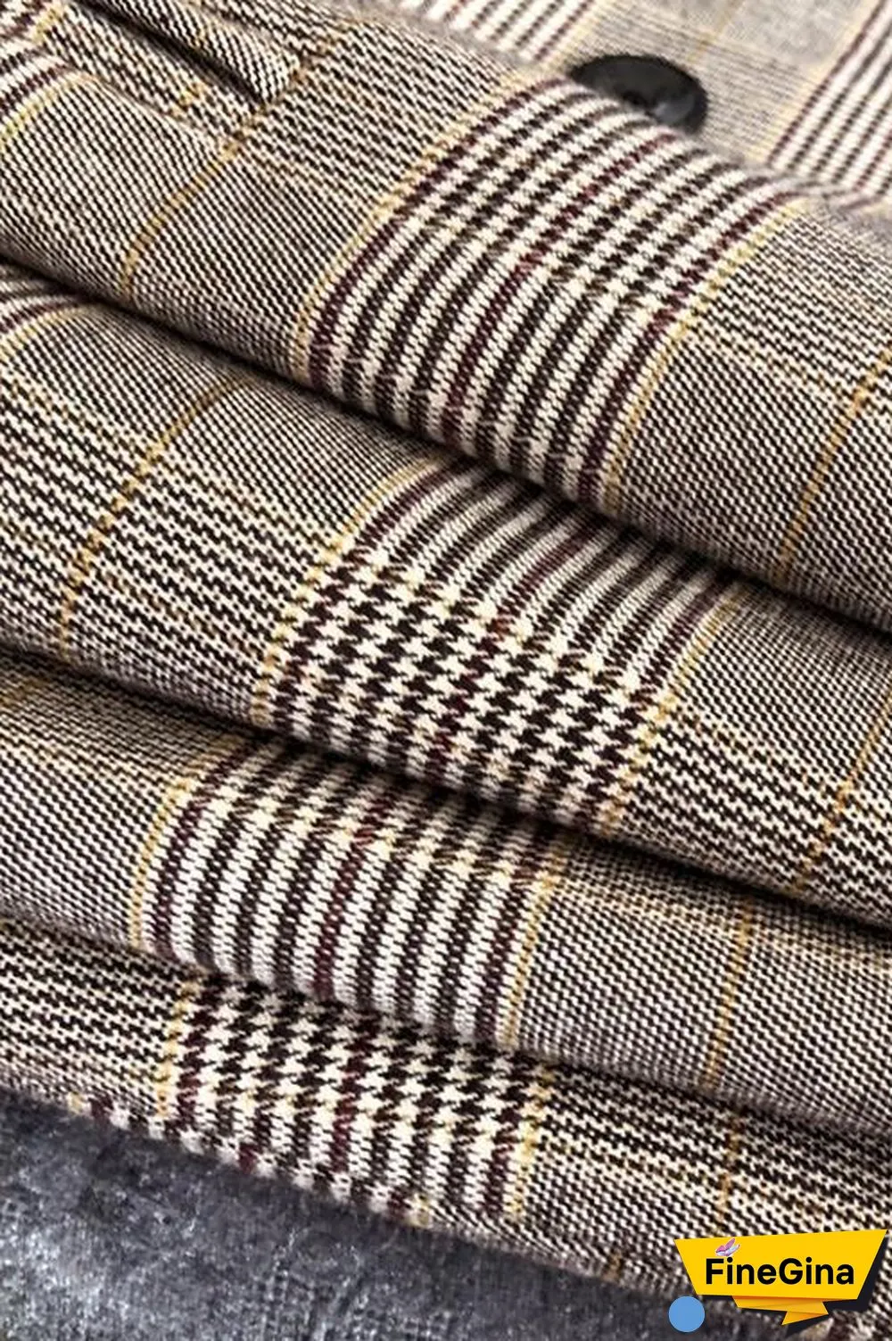 Button Plaid Lapel Blazer