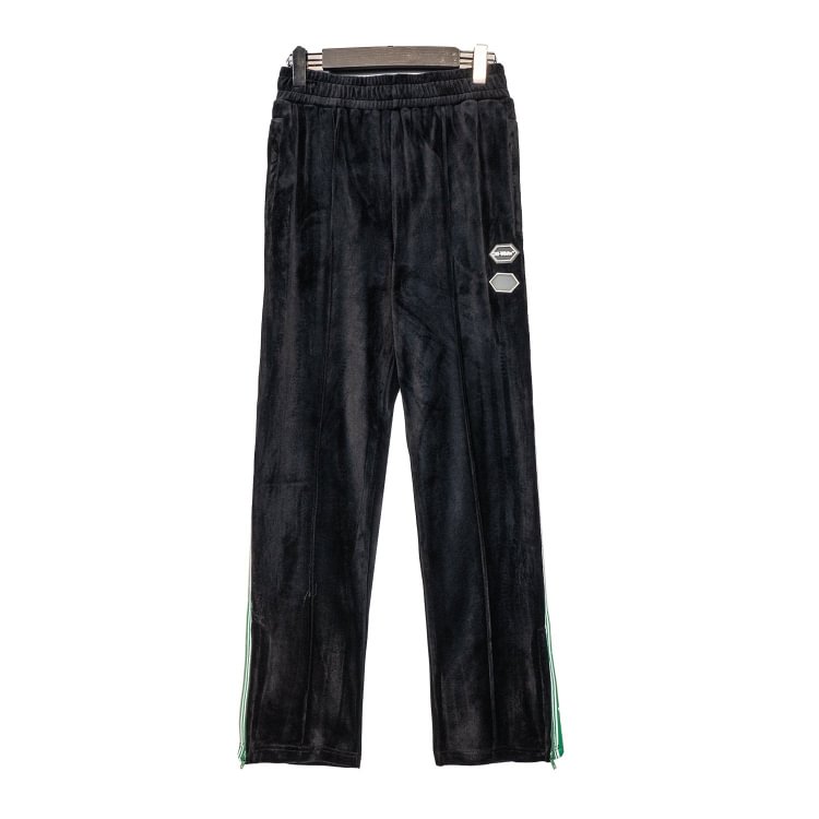 Off White Winter Pants Autumn and Winter Green Letter Velvet Casual Trousers