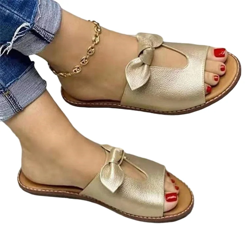 Fashion Women Sandals Shoes Open Toe Sandals Women Butterfly-Knot Women'S Shoes Soft Shoes For Women Slip On Shoes Woman Slipper