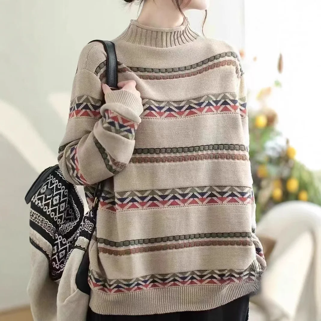 Chicfifth Sweater Women Winter Long Sleeve High Quality Autumn Vintage Top Knitted Cardigan