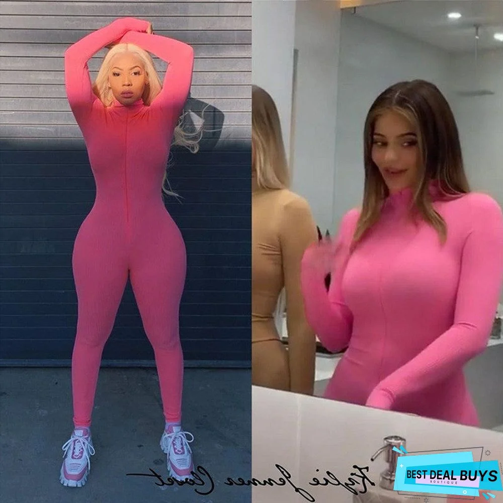 New High Neck Slim Fit Bodysuit Pants