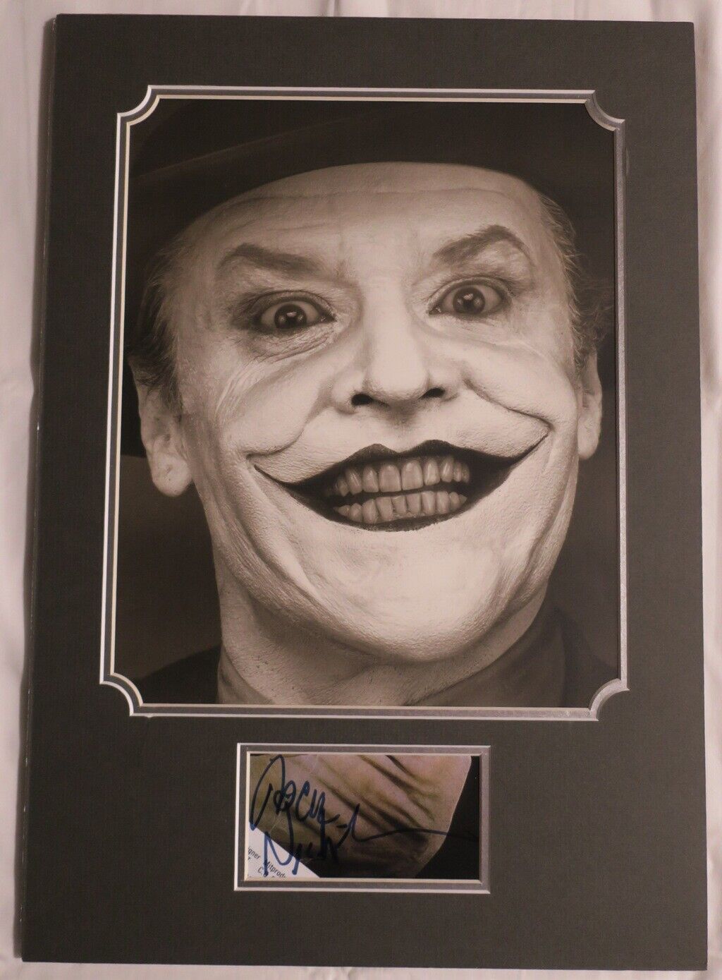 Jack Nicholson Signed 3x5 Cut Matted w/Joker B/W Photo Poster painting BECKETT #AA13707