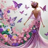 (Multi-Style)Elegant Butterfly Girl-Partial Special Shaped Diamond Painting 30*30cm