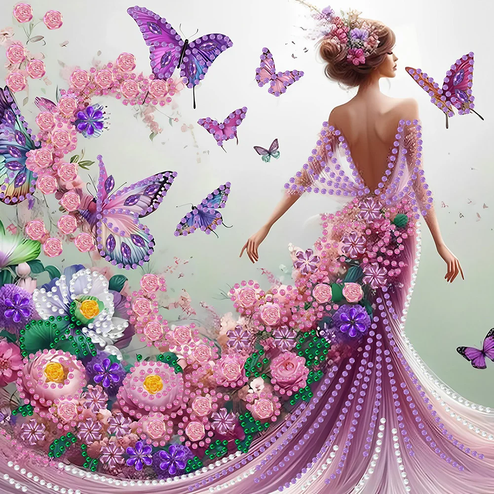 Diamond Painting - Partial Special Shaped Drill - Girl(Canvas|30*30cm)