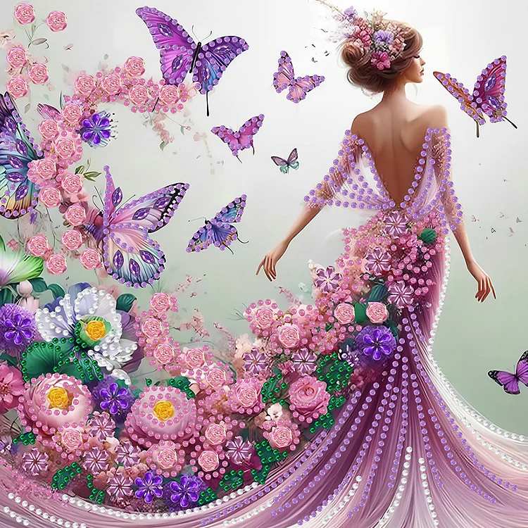 Elegant Girl 30*30cm (Canvas) Special Shaped Drill Diamond Painting gbfke