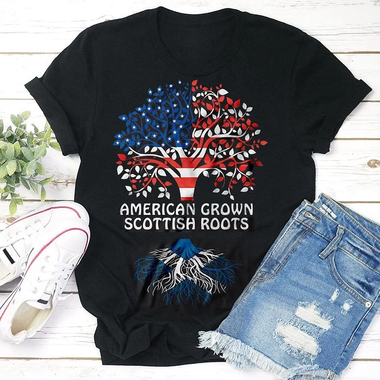 🥰Low To $9.99-Independence Day American Tree Print T-shirt Tee-Annaletters