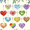 12pcs Love Symbol Double-Sided DIY Diamond Painting Keychain Kit