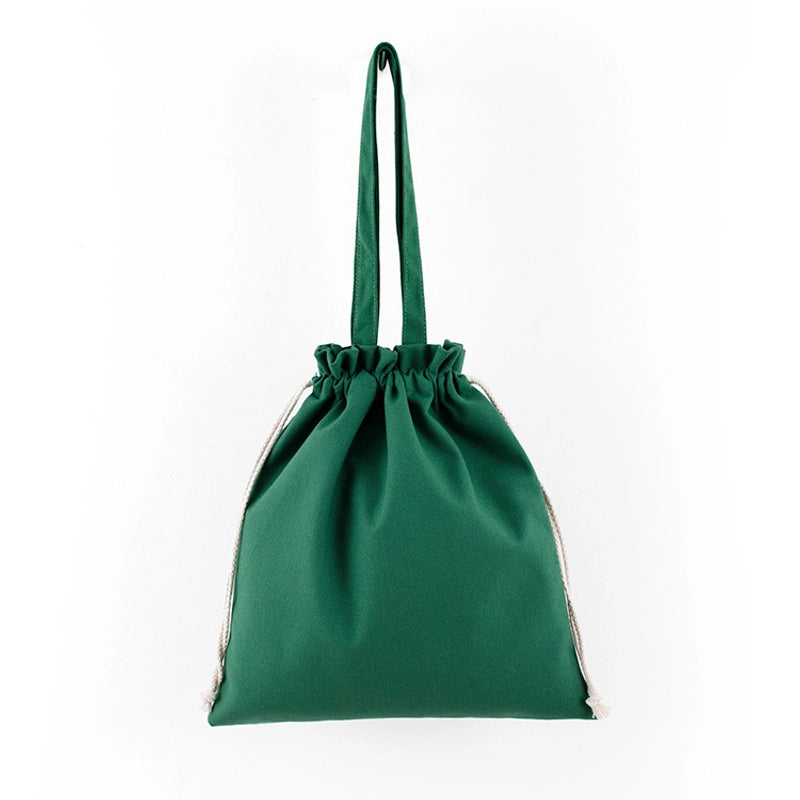 Unisex Medium Canvas Solid Color Classic Style Square String Canvas Bag