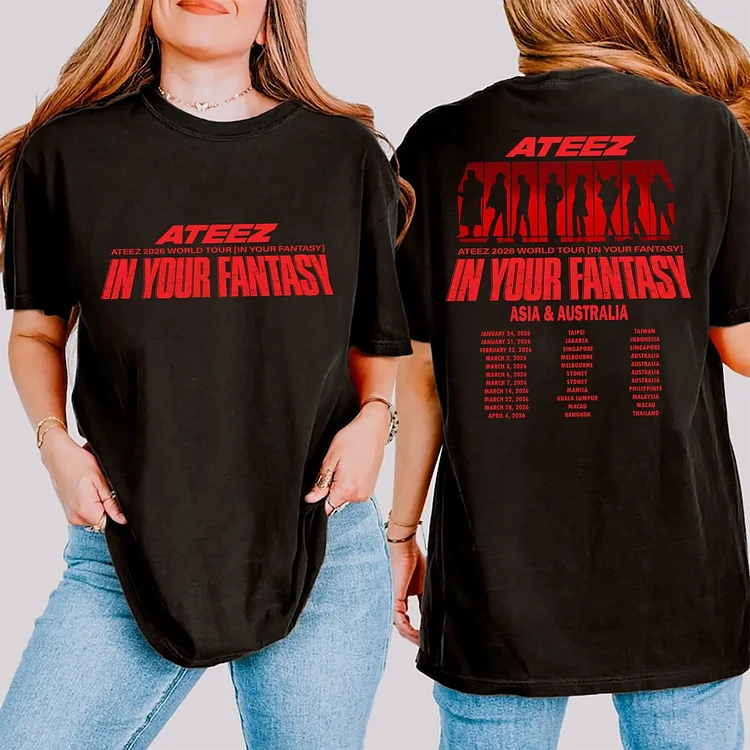 Ateez 2026 In Your Fantasy Tour in AU T-Shirt