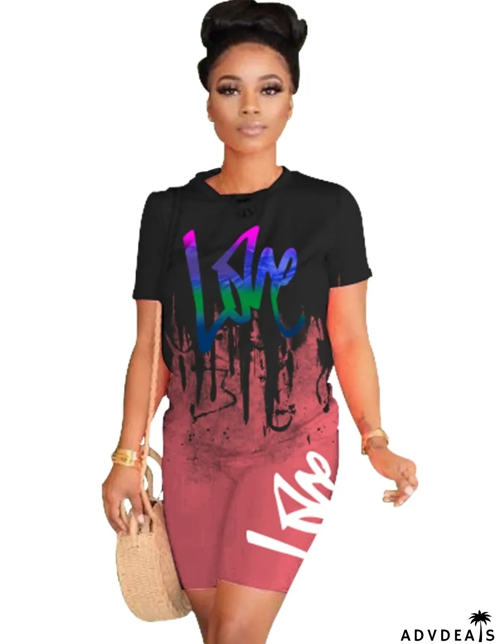 Summer Tie Dye Two Piece Shorts Set