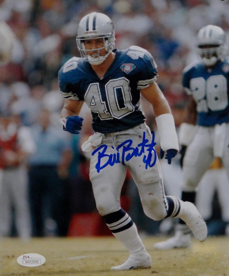 Bill Bates Autographed Dallas Cowboys 8x10 Vertical On Field Photo Poster painting- JSA W Auth