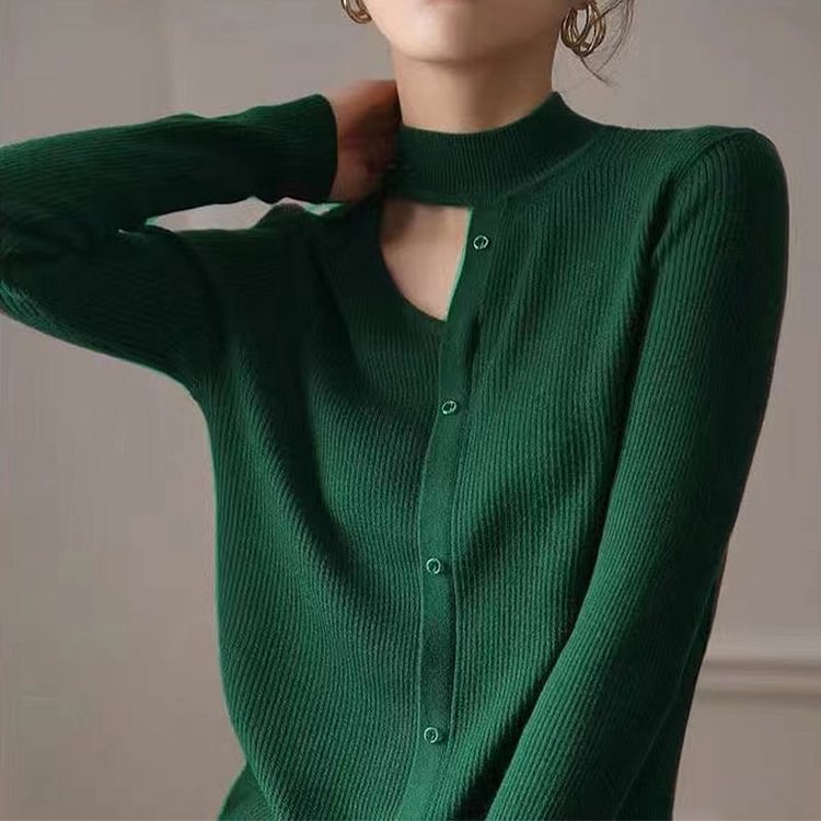 Casual Asymmetric Long Sleeve Sweater QueenFunky