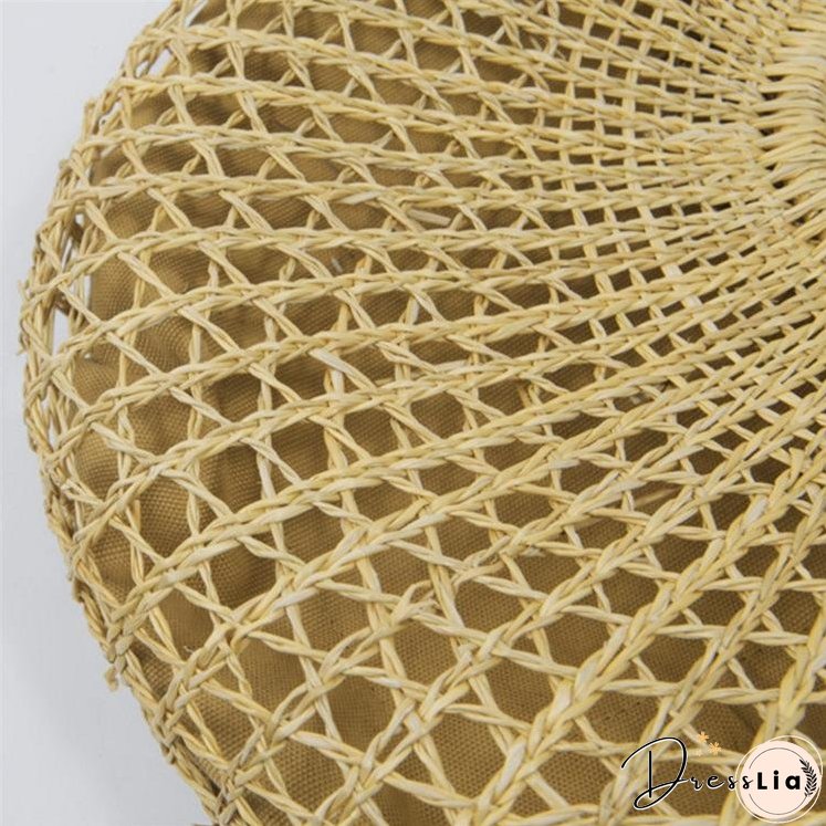 New Beach Portable Simple Moon Hollow Straw Bag