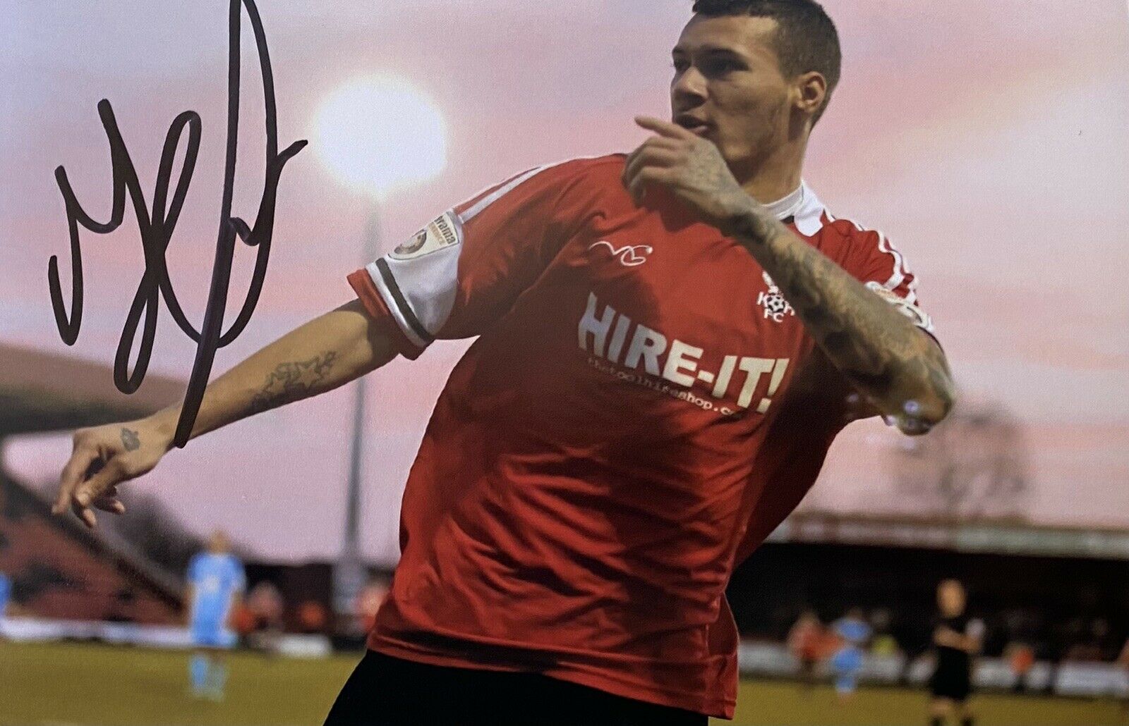 Marvin Johnson Genuine Hand Signed Kidderminster Harriers 6X4 Photo Poster painting