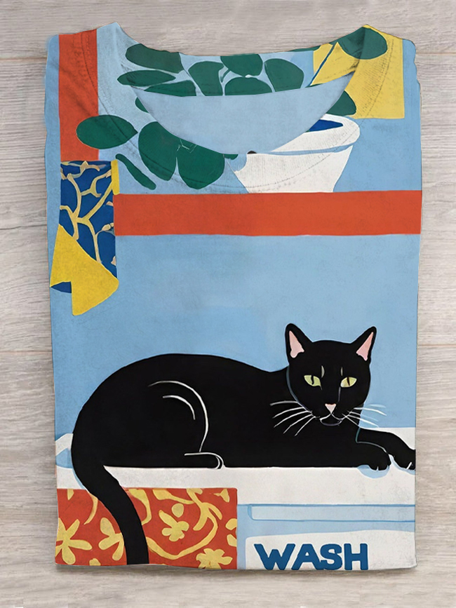 Wash Your Paws Cat Print Unisex Classic T-shirt