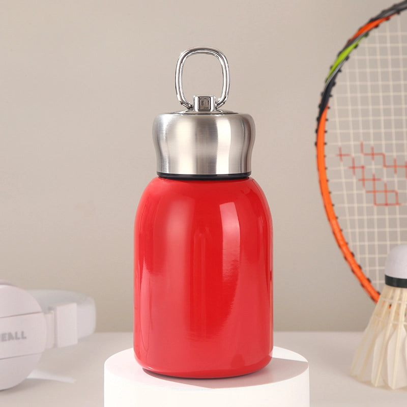 Creative 304 Stainless Steel Small Fat Ding Thermos Cup High Color Value Mini Simple Small Belly Cup With Lifting Ring Cup Customization