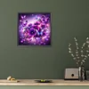 Fleur de papillon violet-plein diamant rond peinture-30 * 30cm