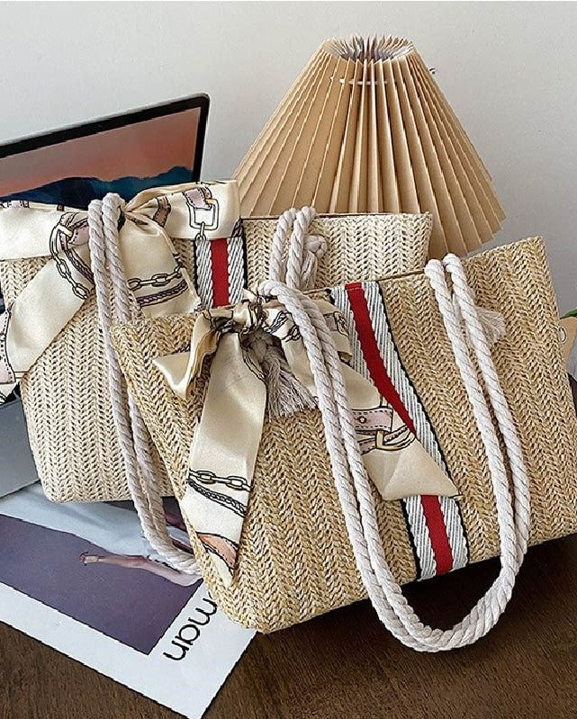 New Women's Trend Brand Handbag Summer Beach Vacation Shoulder Bags Rattan Straw Weave Casual Big Tote Bag shopify LILYELF