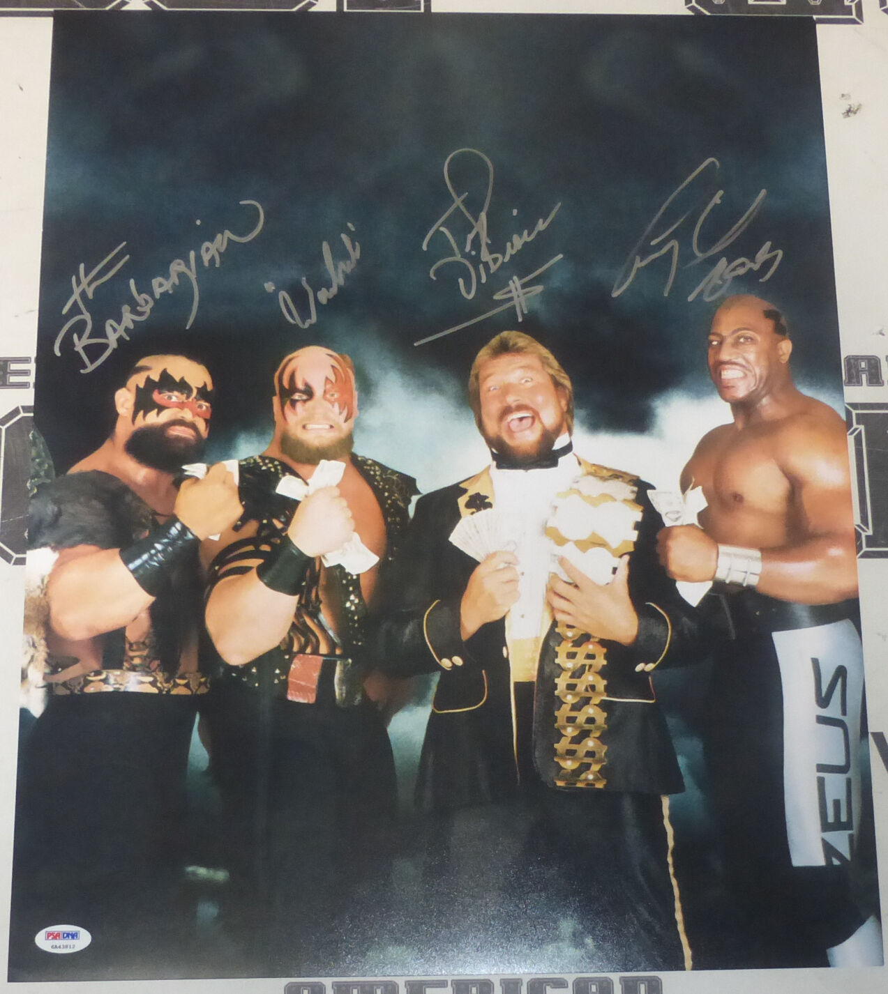 Ted DiBiase Tiny Lister Zeus Barbarian & Warlord Signed WWE 16x20 Photo Poster painting PSA/DNA