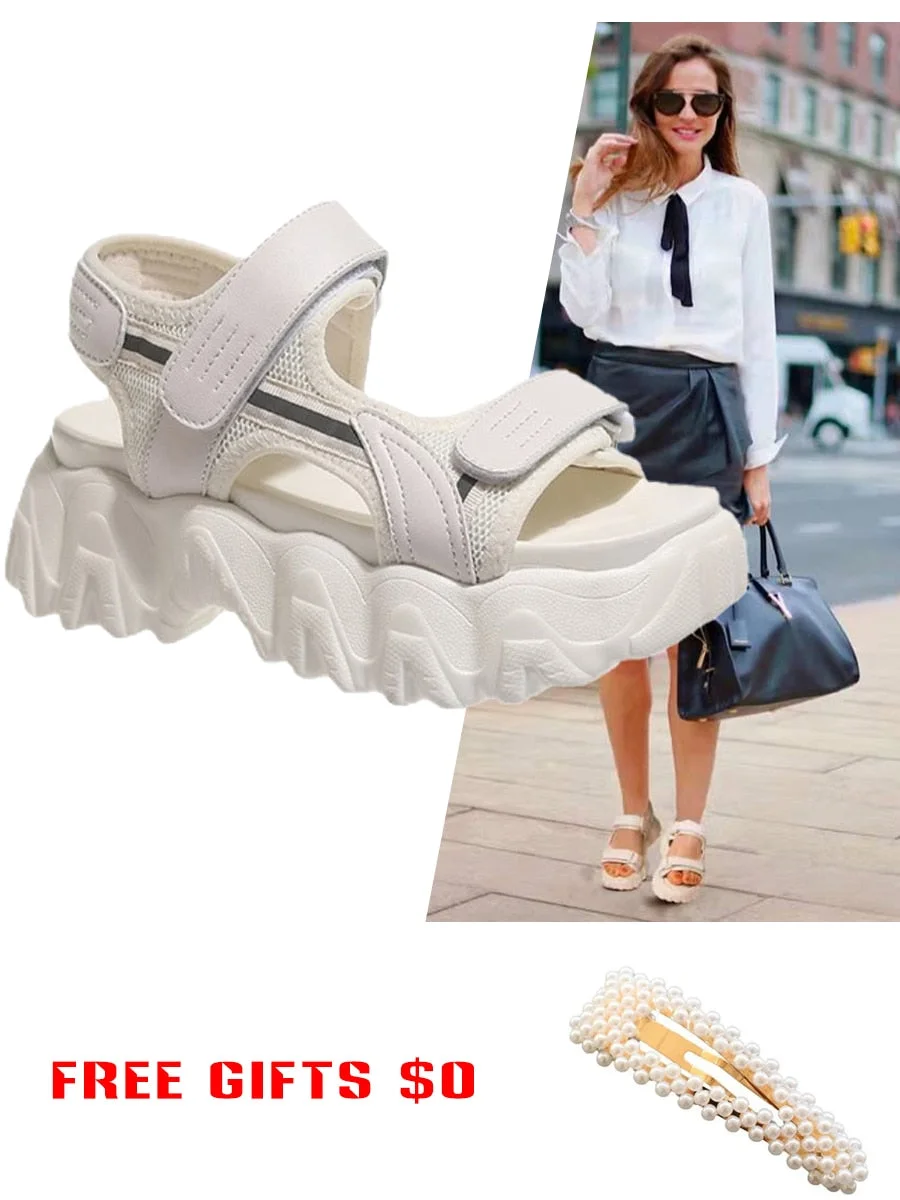 Fujin 6CM Gladiator Platform Women's Sandals 2021 Summer Fashion Women Chunky Beach Sandal Denim Comfortable Sandalias Mujer