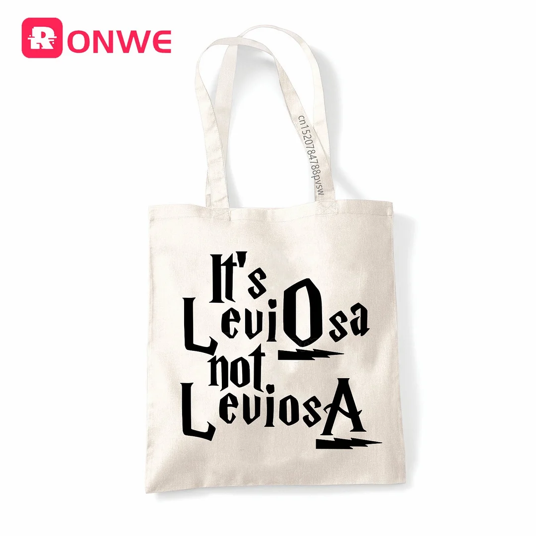 It's Leviosa Not LeviosA Reusable Women Shopping Canvas Bag Girl Tote Eco Shopper Shoulder Bags,Drop Ship