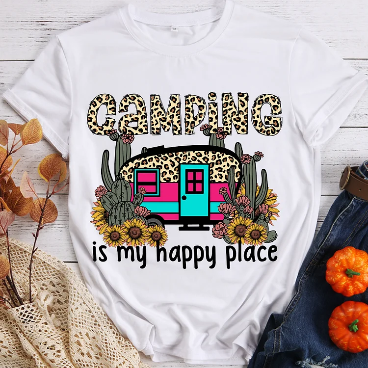 Camping Is A Happy Place T-shirt-BSLY0045