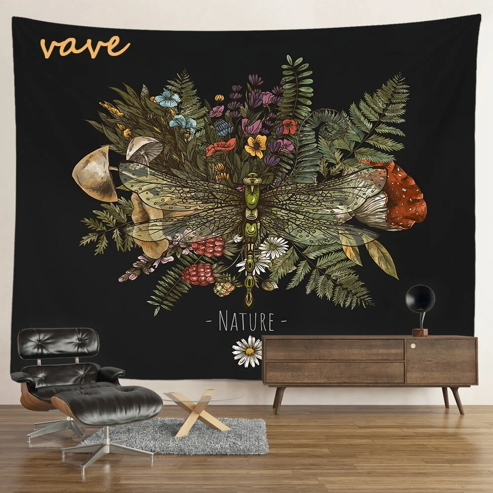 Nigikala Magic Vintage Tarot Mushroom Tapestry Wall Hanging Trippy Butterfly Mandala Hippie Aesthetic Tapestry Sun and Moon