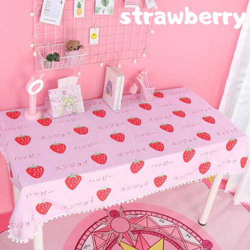 Kawaii Pink Pom-pom Tablecloth