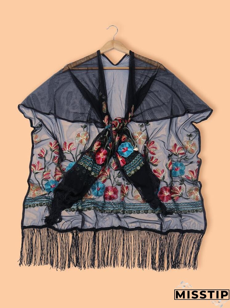 Floral Embroidered Shawl