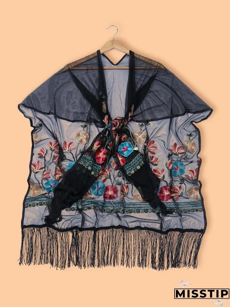 Floral Embroidered Shawl