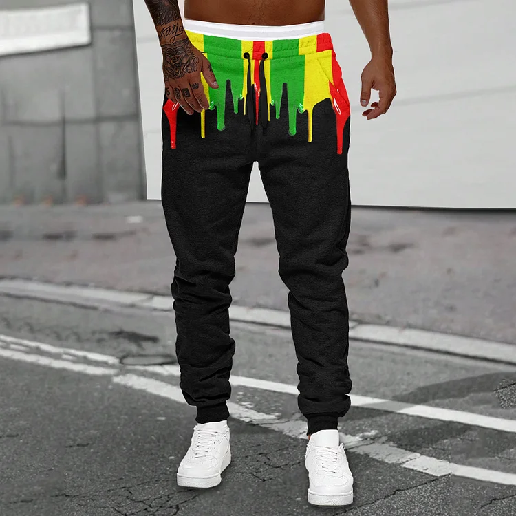 Wearshes Reggae Flowing Paint Art Stylish Sweatpants