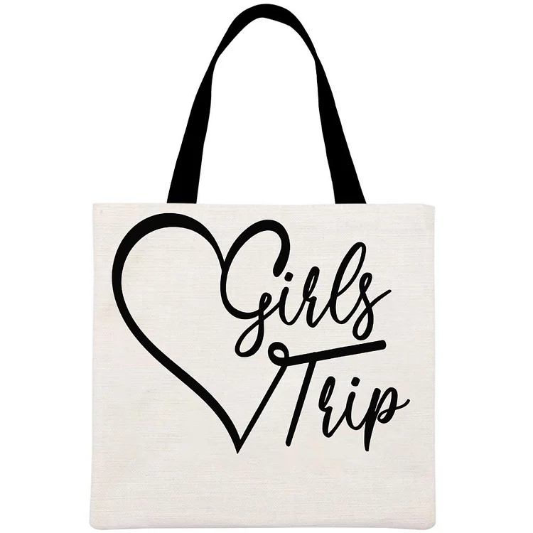 Girls Weekend Vacation Printed Linen Bag-Annaletters