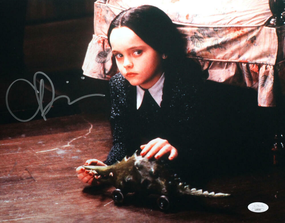 Christina Ricci Autographed 11x14 Photo Poster painting Addams Family Under Chair - JSA Auth *S