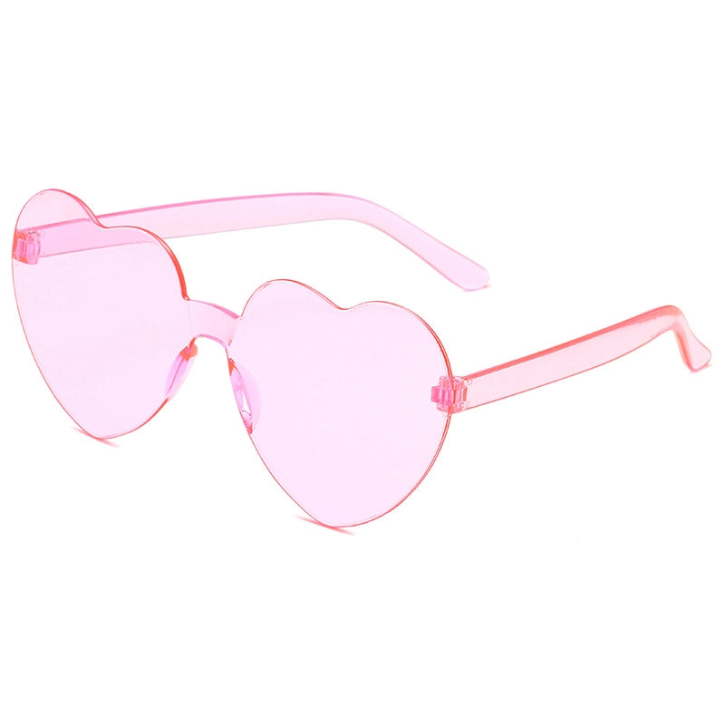 Transparent Jelly Color Love Sunglasses Men’s And Women’s Peach Heart Sunglasses Heart-shaped Conjoined Love Sunglasses