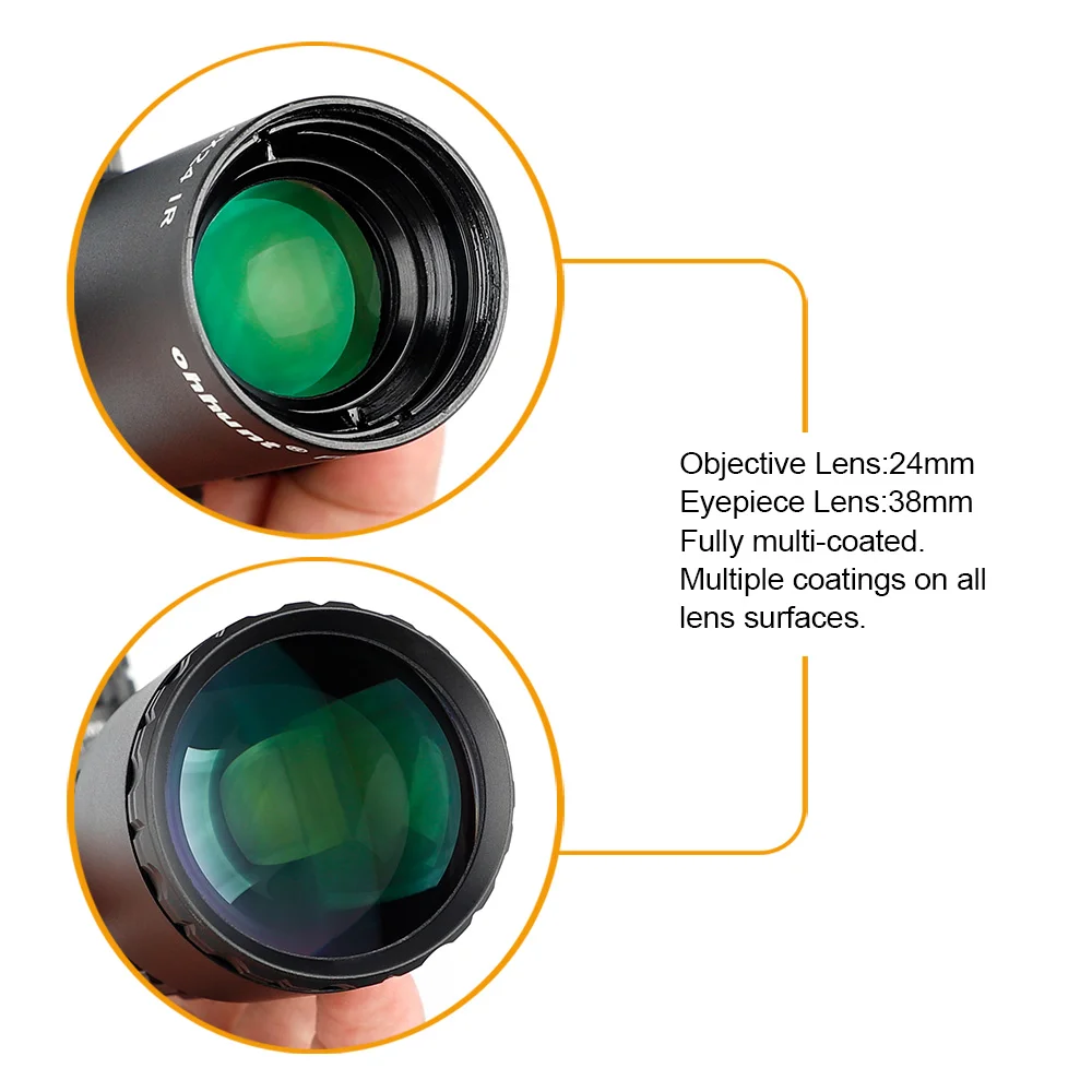 ohhunt® LR 1-6x24 FFP LPVO Scope,30mm Tube,11 Levels Red Illuminated,Horse's Hoof Reticle